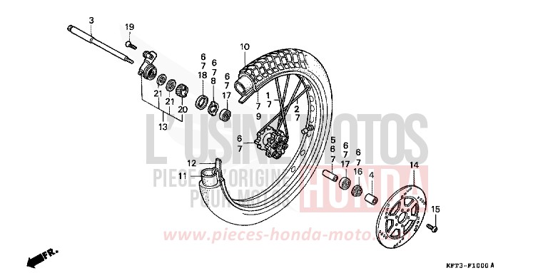 FRONT WHEEL for City Fly BLACK (NH1E) from 1998